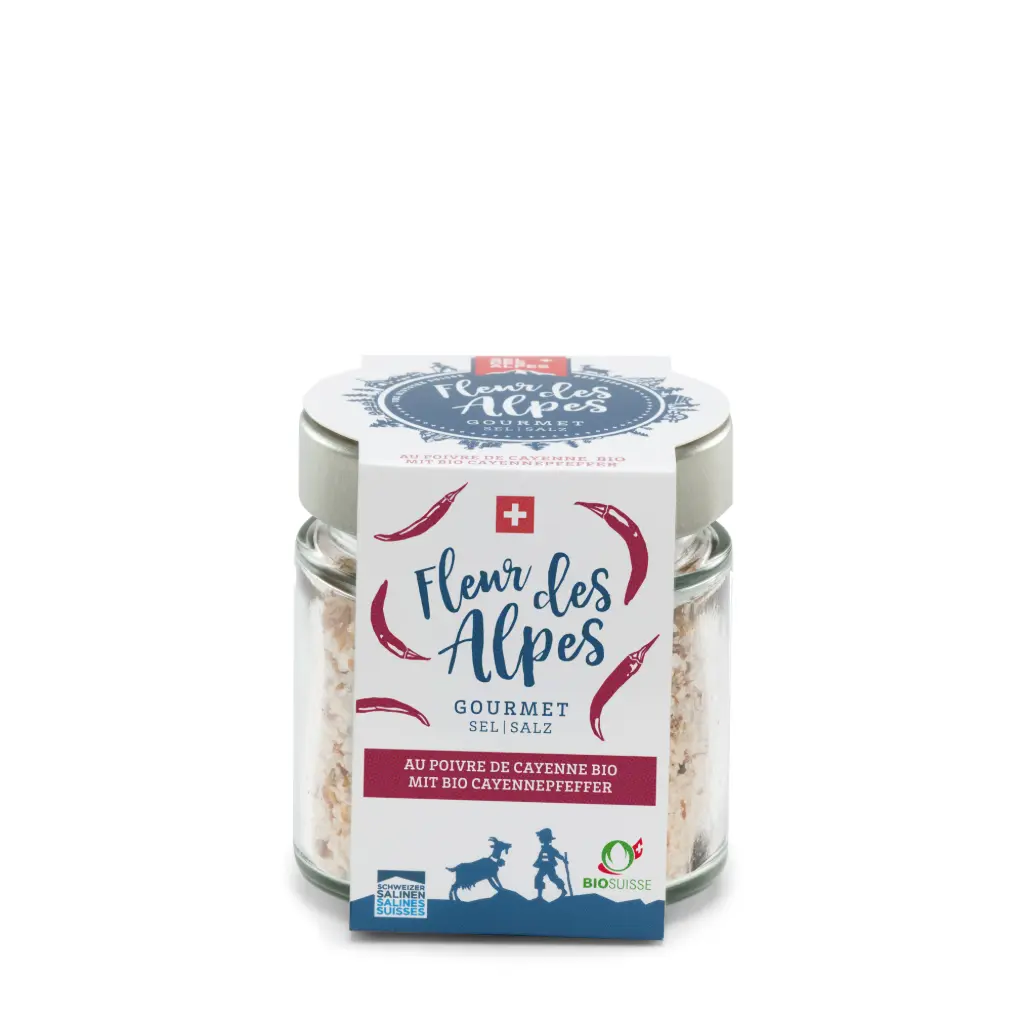 SEL DES ALPES Fleur des Alpes poivre de Cayenne suisse 130g